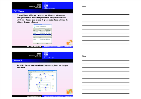 Example of "2 on 1 with notes landscape" layout